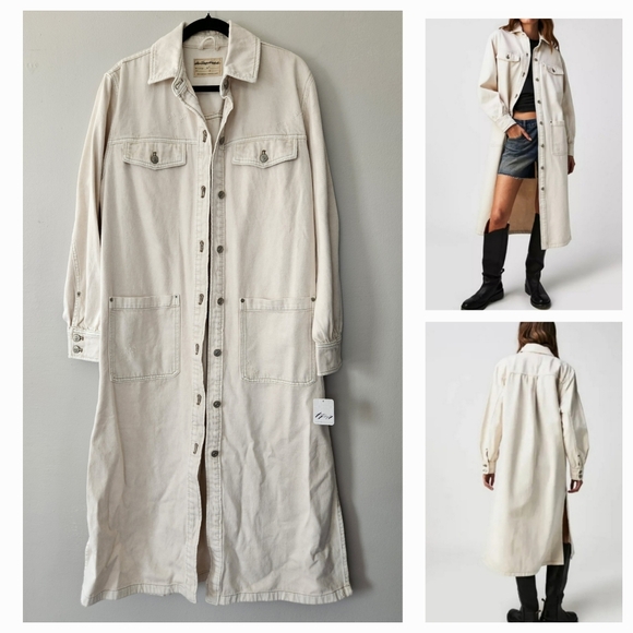 Free People Tops - Free People Anna Lou Denim Duster Ivory NWT